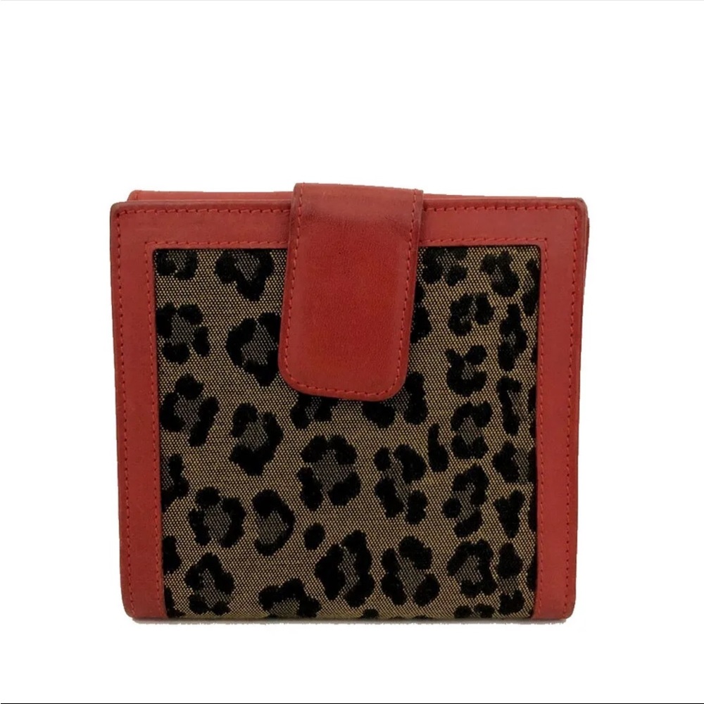 Fendi leopard canvas & leather wallet- AUTHENTIC
